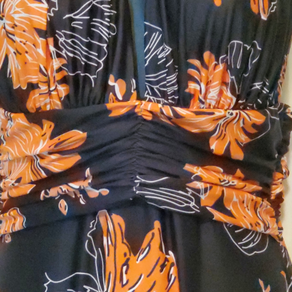 Beautiful MARINAVIDA One Piece Swimsuit Black & Orange Floral. Size Small - Picture 4 of 7